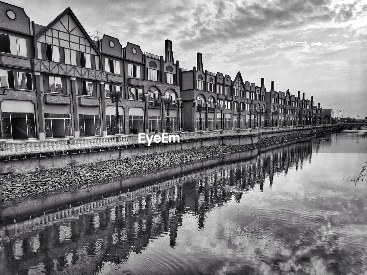 Reflection of buildings in water