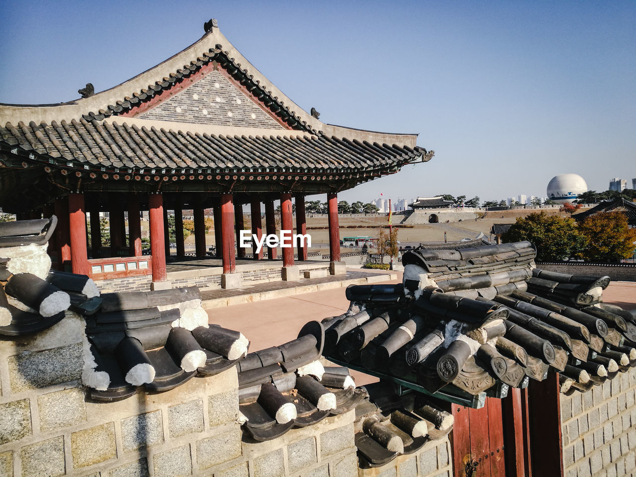 Exterior of building against clear sky