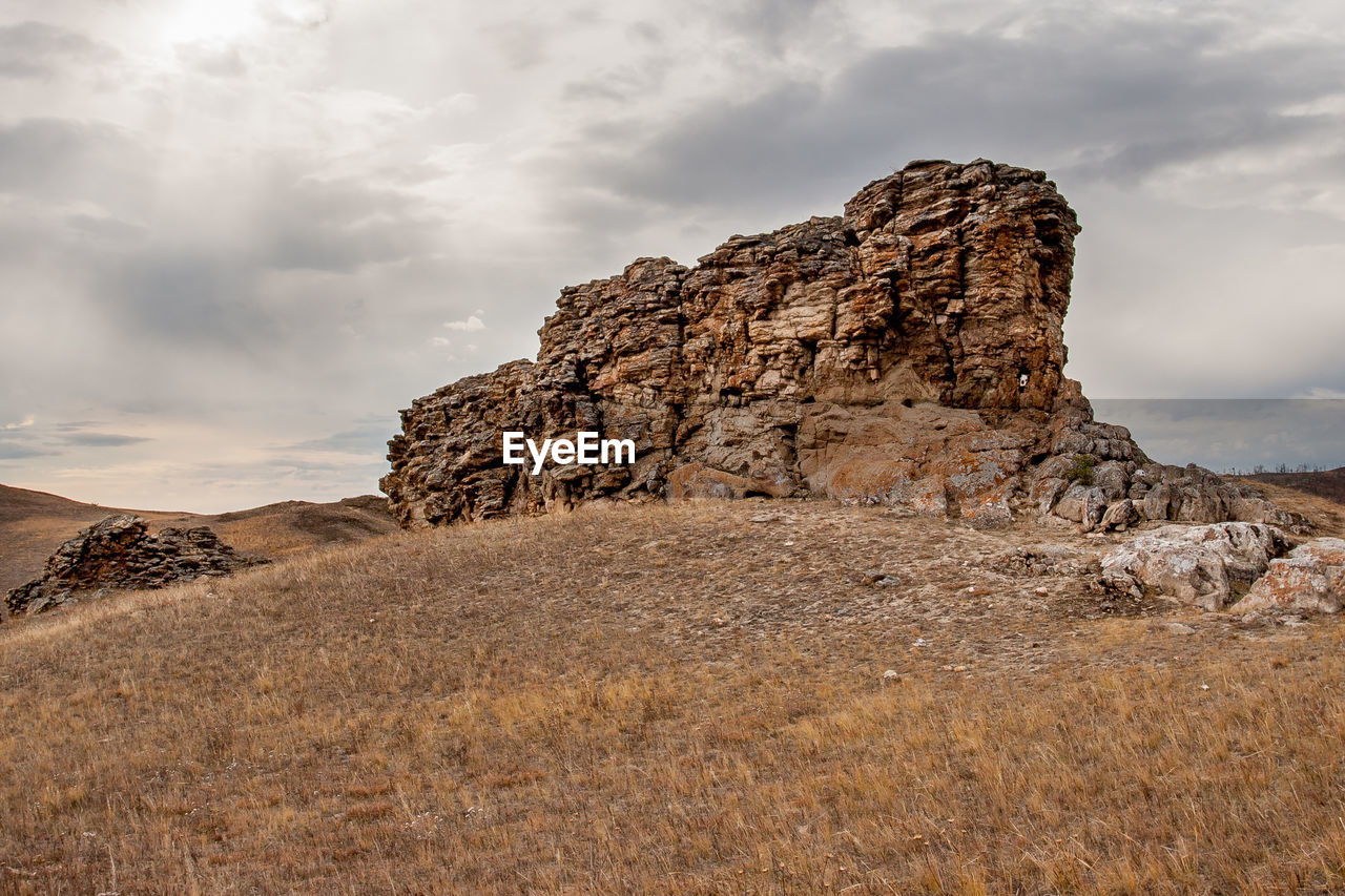 ROCK FORMATIONS AGAINST SKY