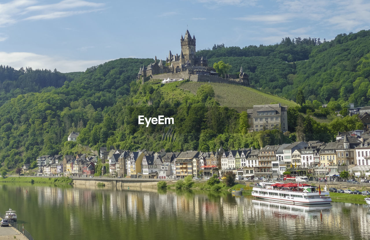 Scenery around cochem, a town at moselle river in rhineland-palatinate, germany, at summer time