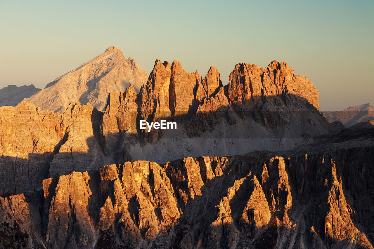 Scenic view of rocky mountains against sky