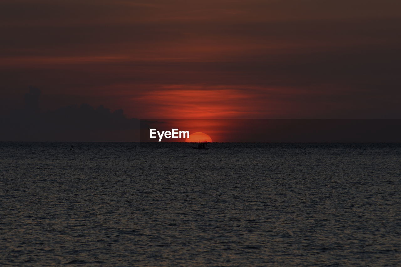 SCENIC VIEW OF SEA DURING SUNSET