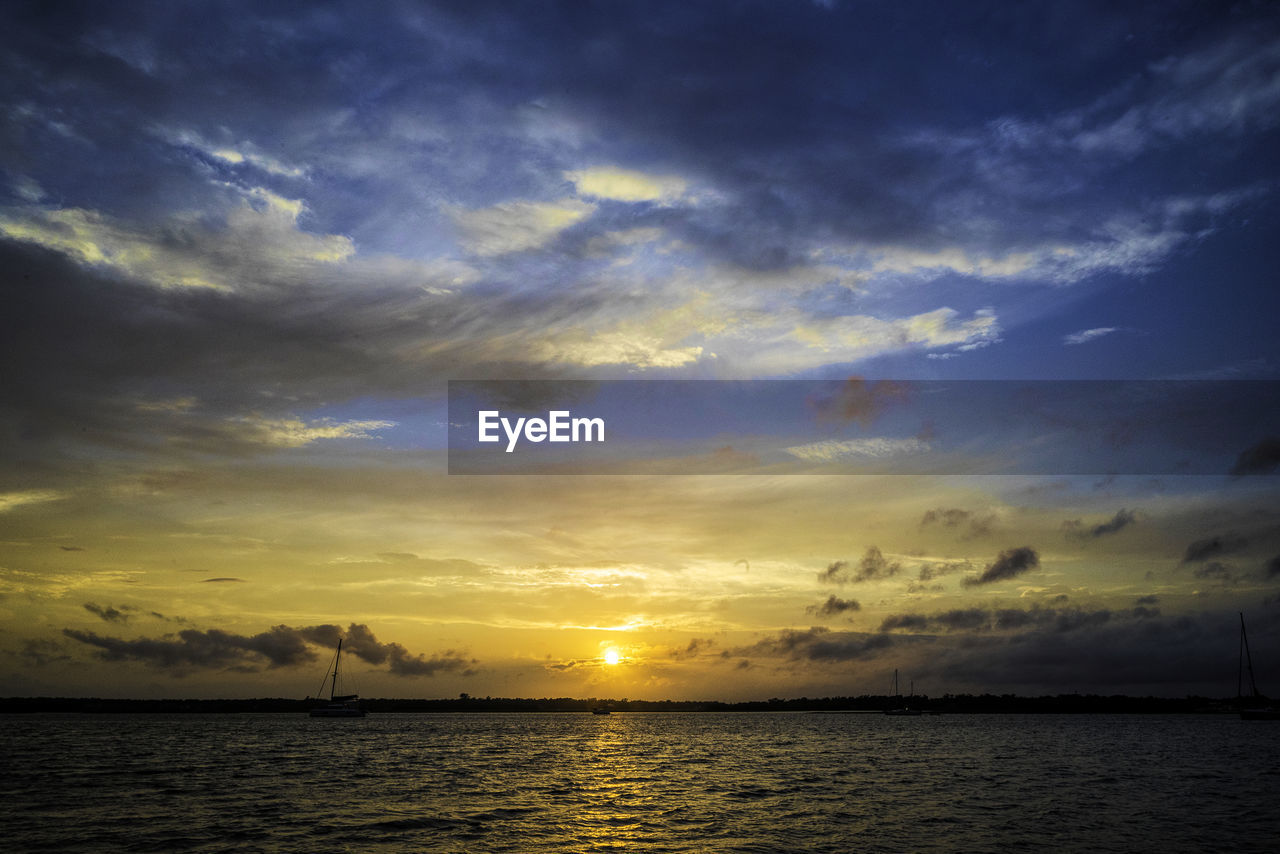 SCENIC VIEW OF SEA DURING SUNSET