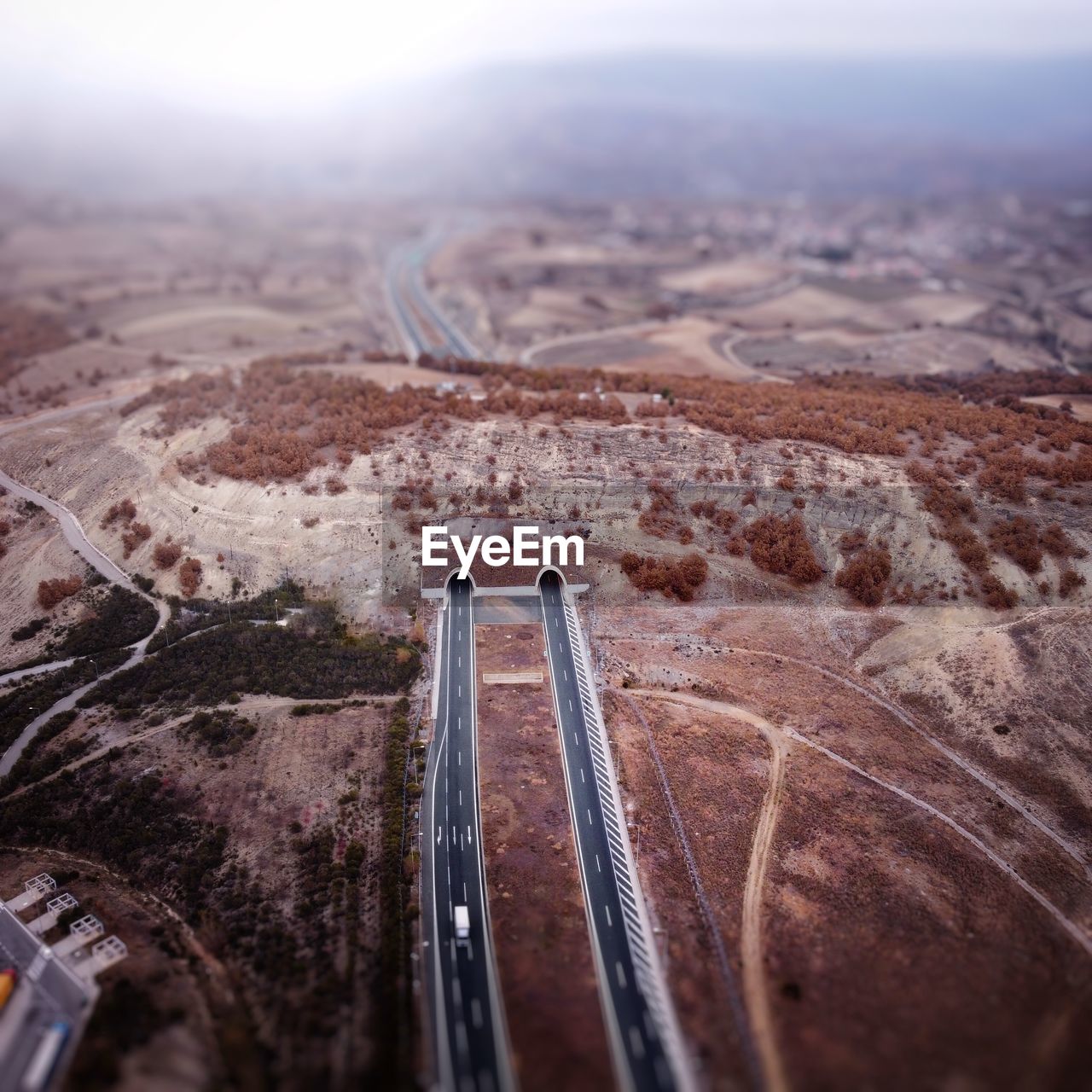 High angle view of railroad tracks