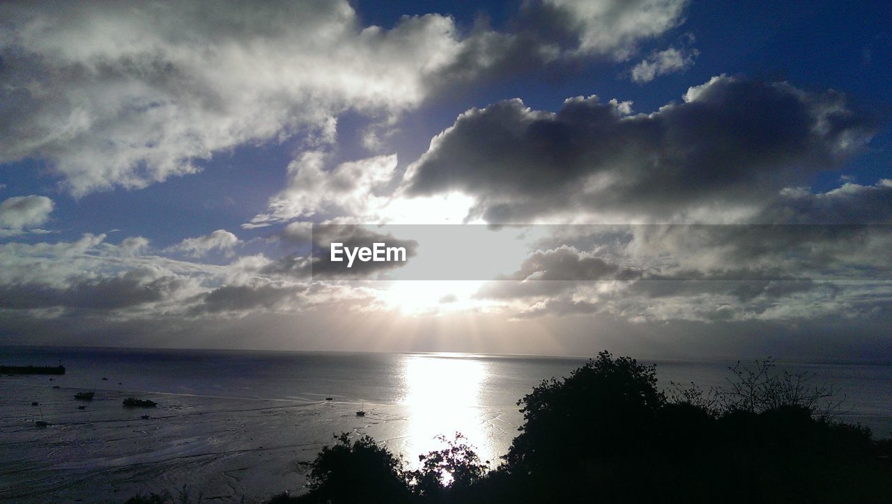 SCENIC VIEW OF SEA AGAINST SUNSET SKY