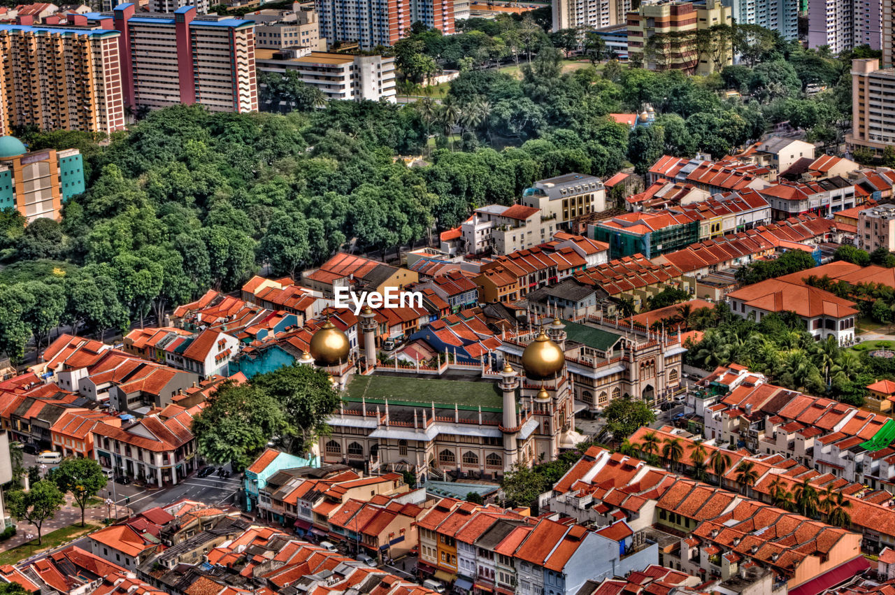 High angle view of sultan mosque