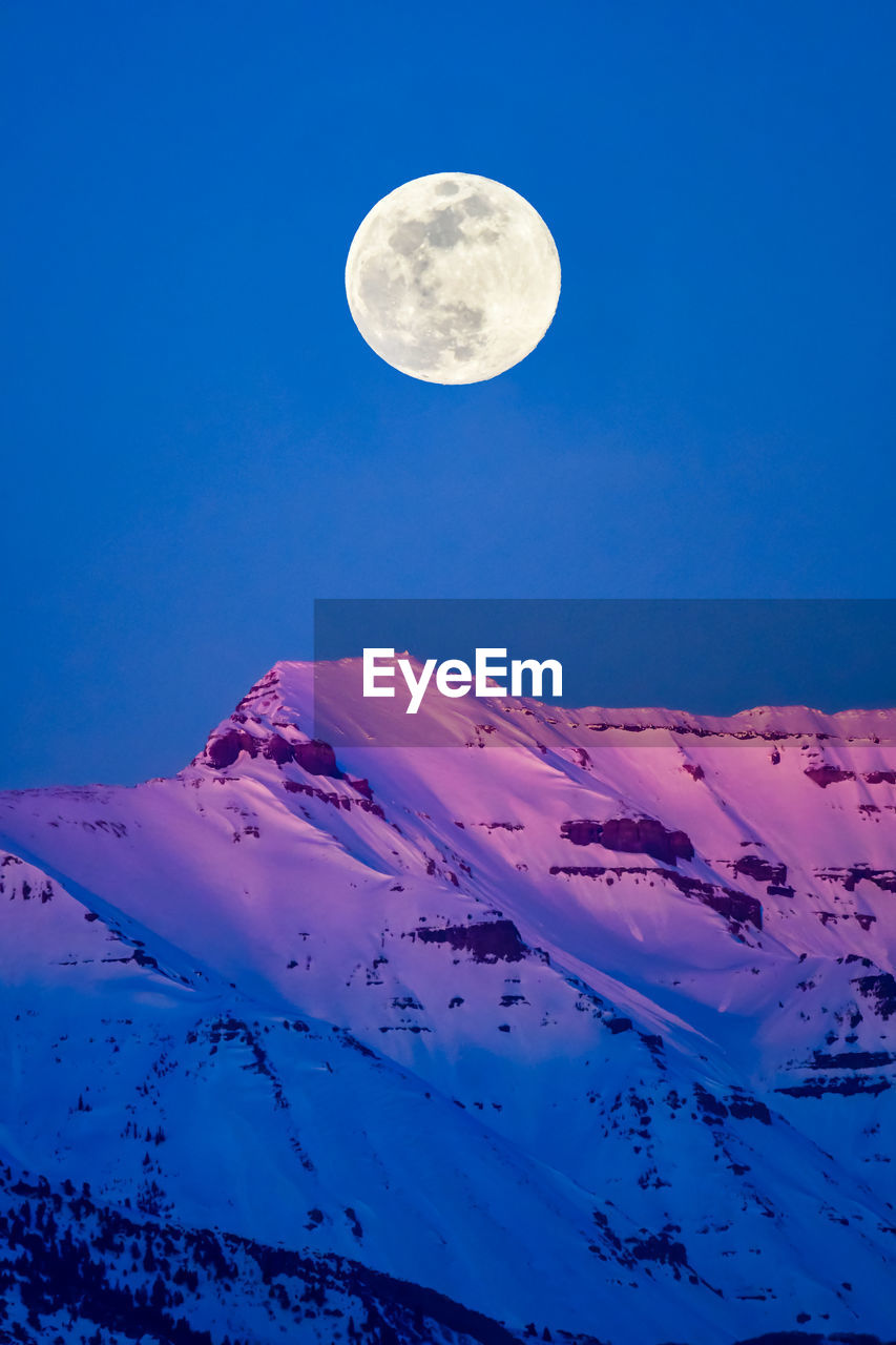 Moonrise over mount timpanogos