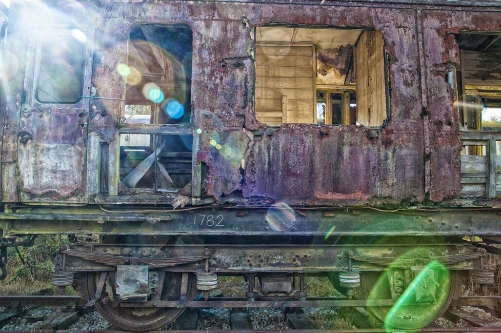 Full frame of rusty train