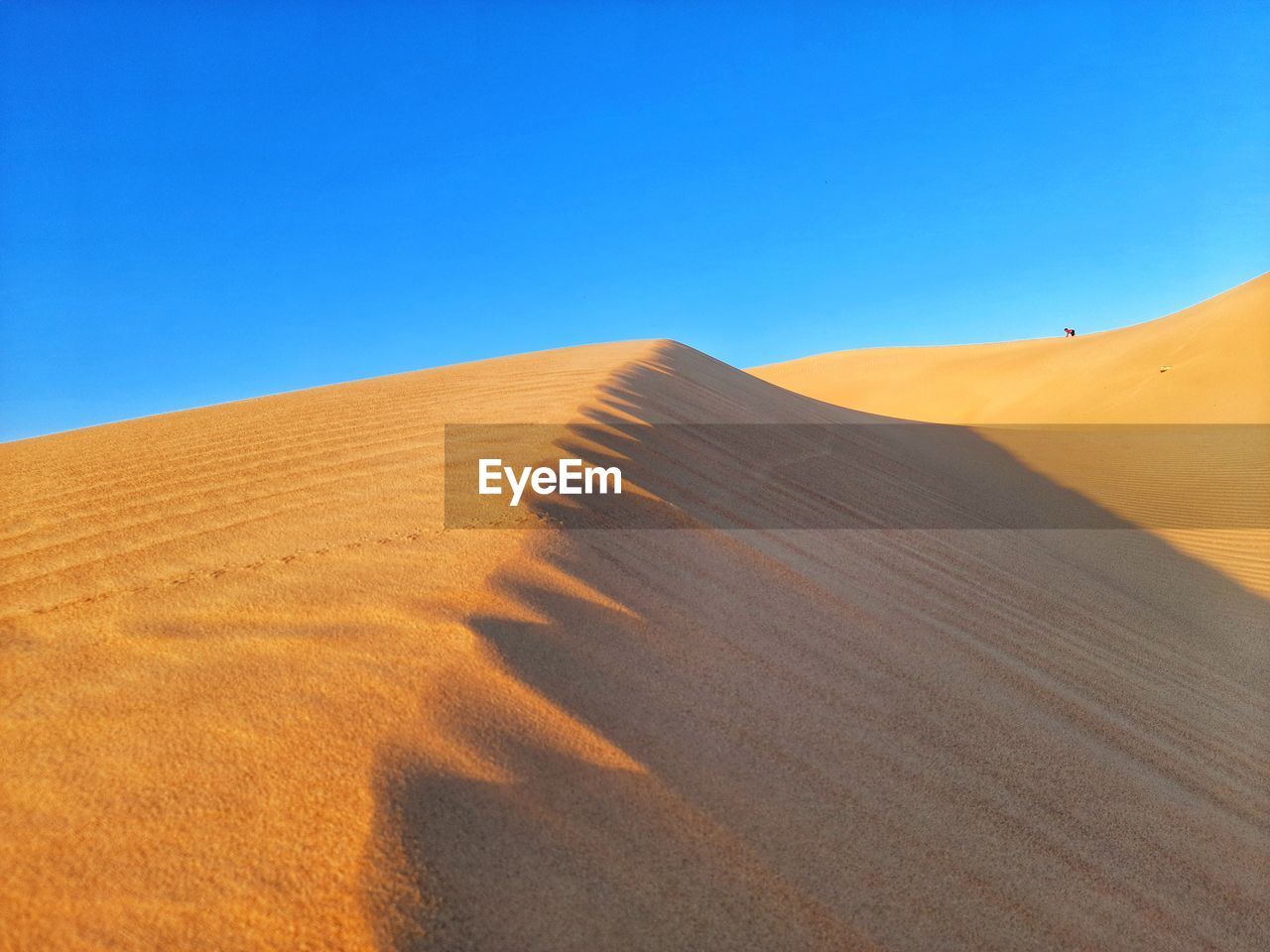 Hill of sand dunes on desert
