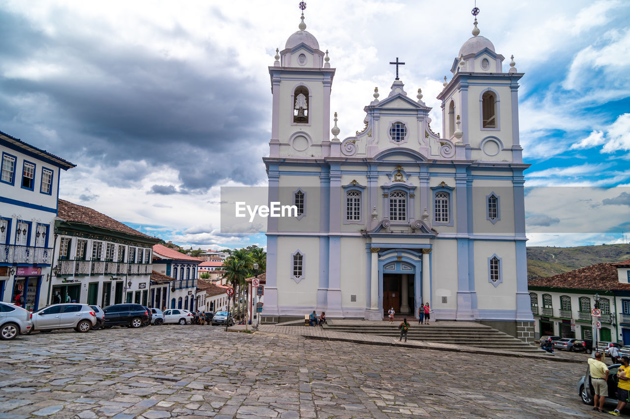 low angle view of church in city