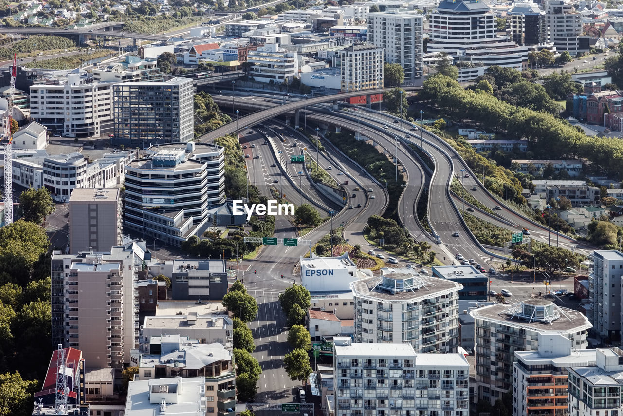 HIGH ANGLE VIEW OF CITY BUILDINGS