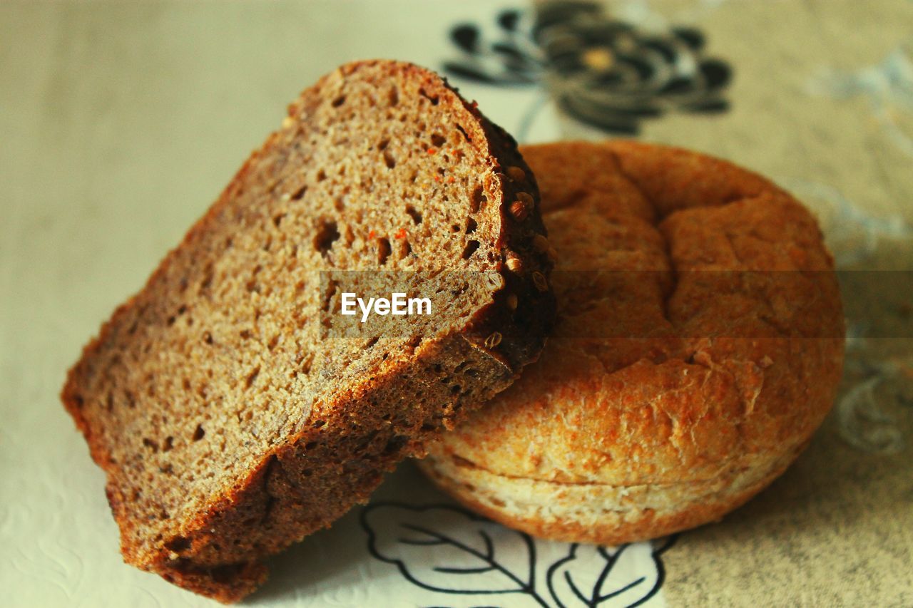 Close-up of bread on table