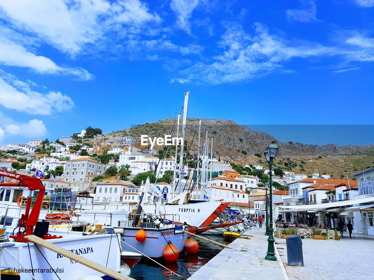 Harbor of hydra, greece.