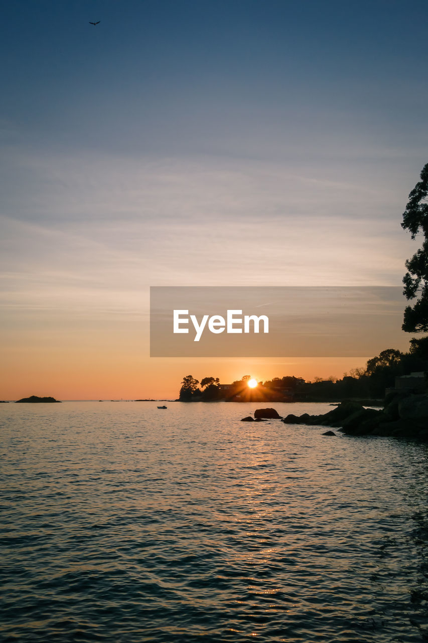 SCENIC VIEW OF SEA DURING SUNSET