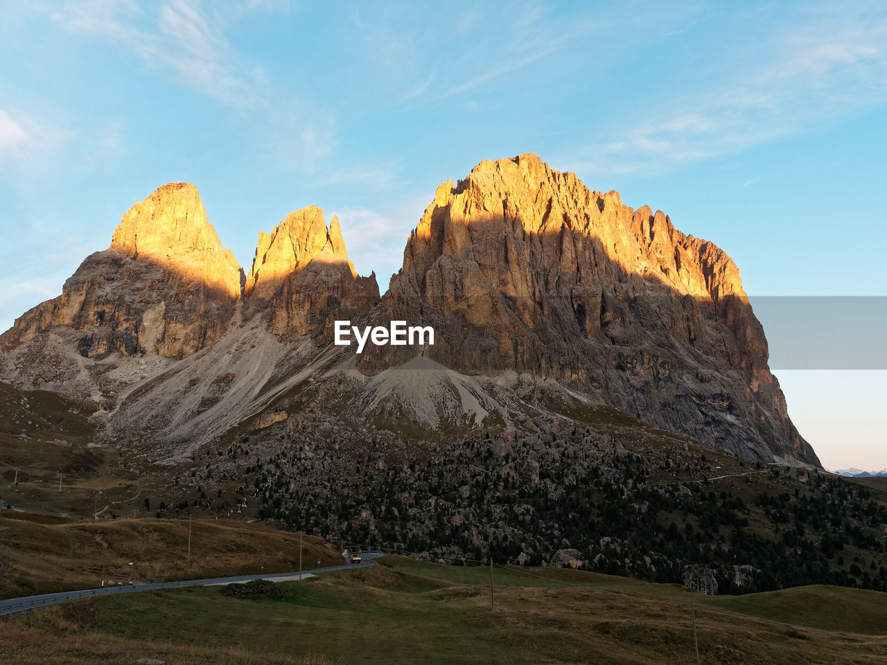 Scenic view of rocky mountains against sky