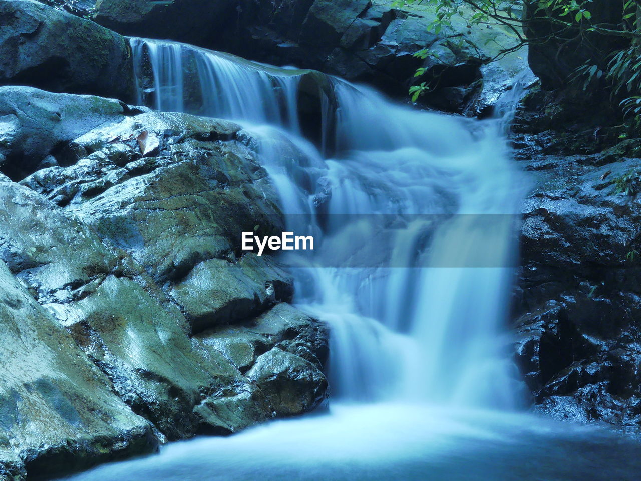 Stream flowing through rocks