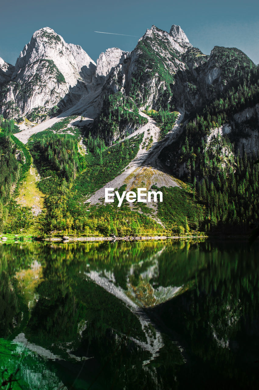 SCENIC VIEW OF LAKE BY TREES AGAINST SKY