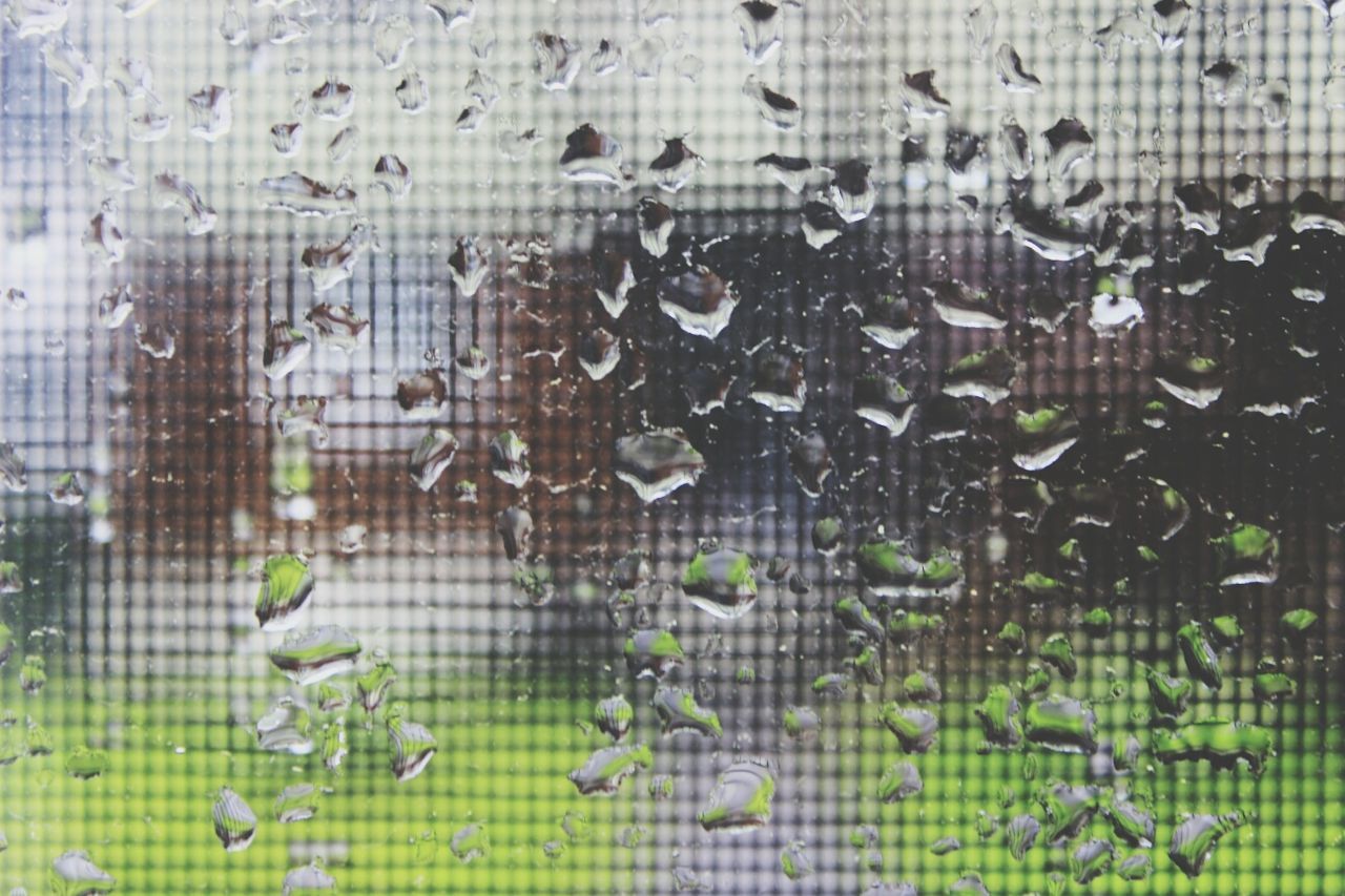 Water drops on glass