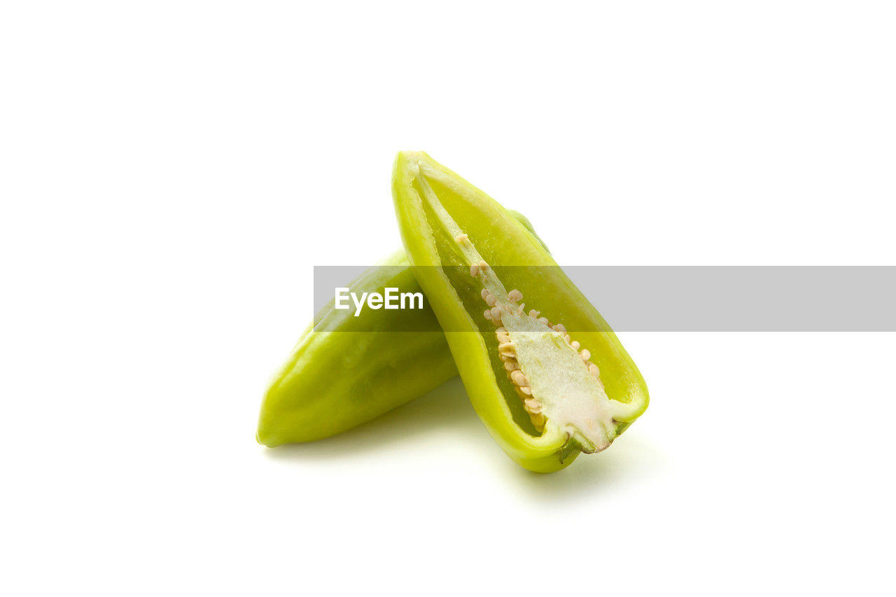 food and drink, food, healthy eating, wellbeing, freshness, cut out, produce, plant, studio shot, green, white background, fruit, no people, indoors, vegetable, copy space, leaf, yellow, close-up, single object, organic, seed