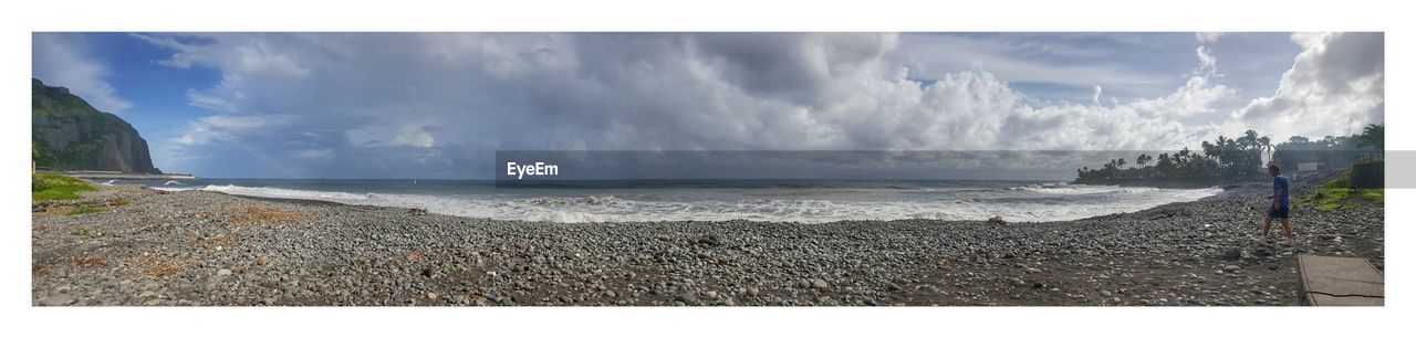 PANORAMIC SHOT OF BEACH AGAINST SKY