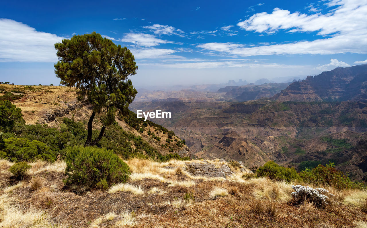 high angle view of landscape against sky