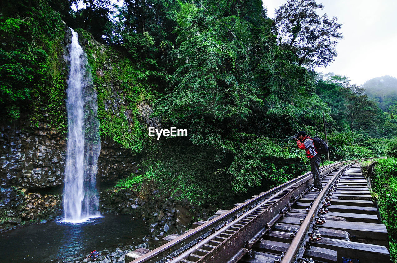 Scenic view of waterfall