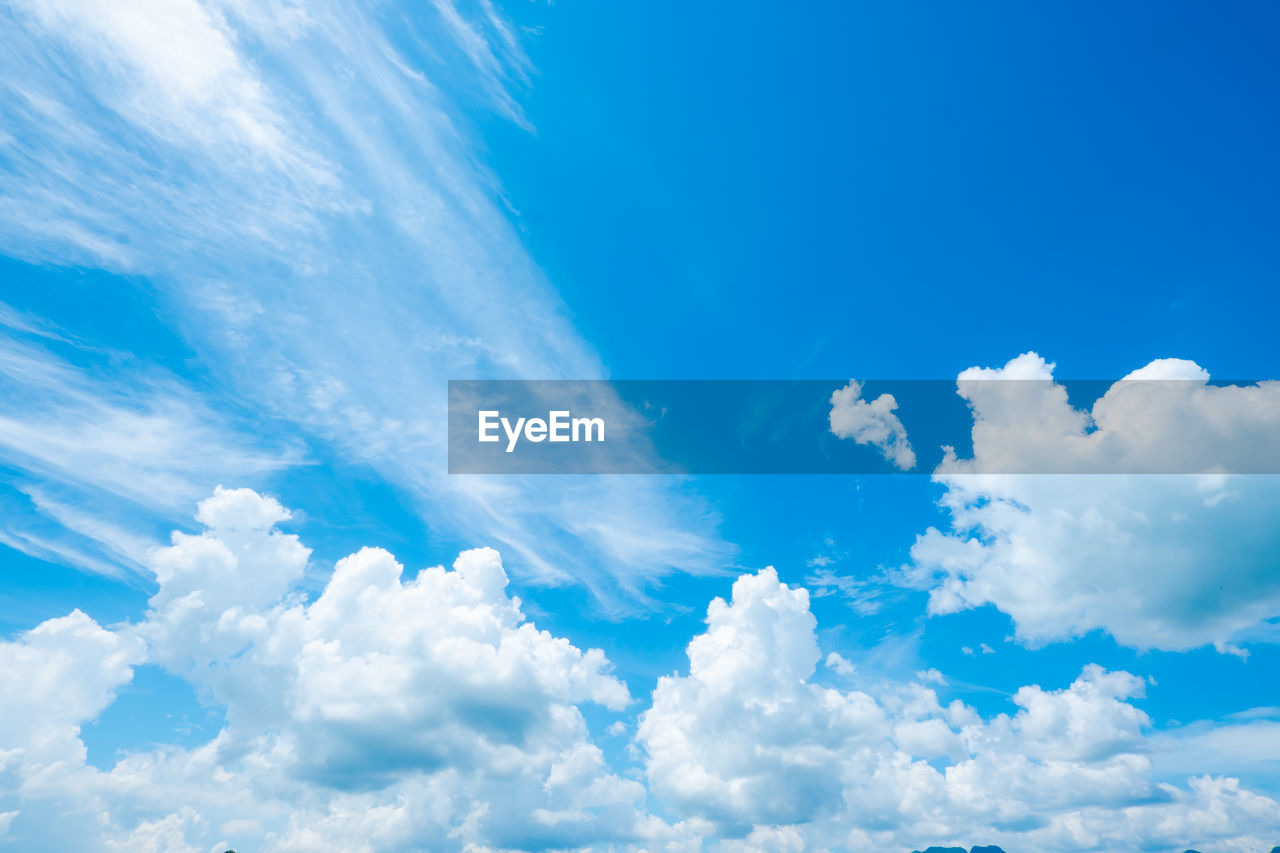 Low angle view of clouds in blue sky