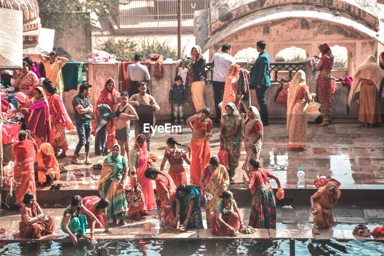 Group of people in swimming pool