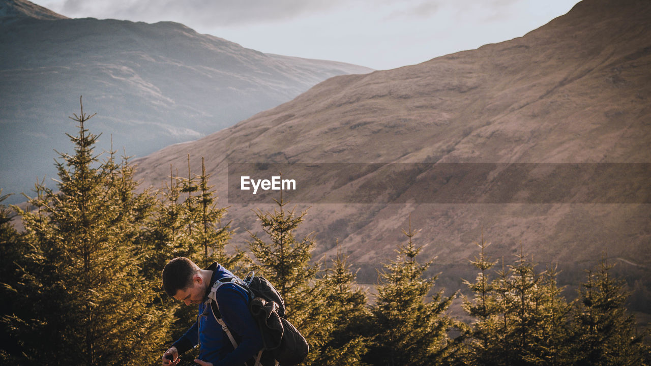 Man standing on mountain