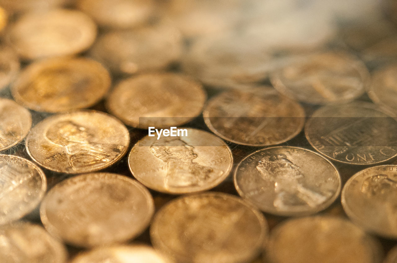 Close-up of coins