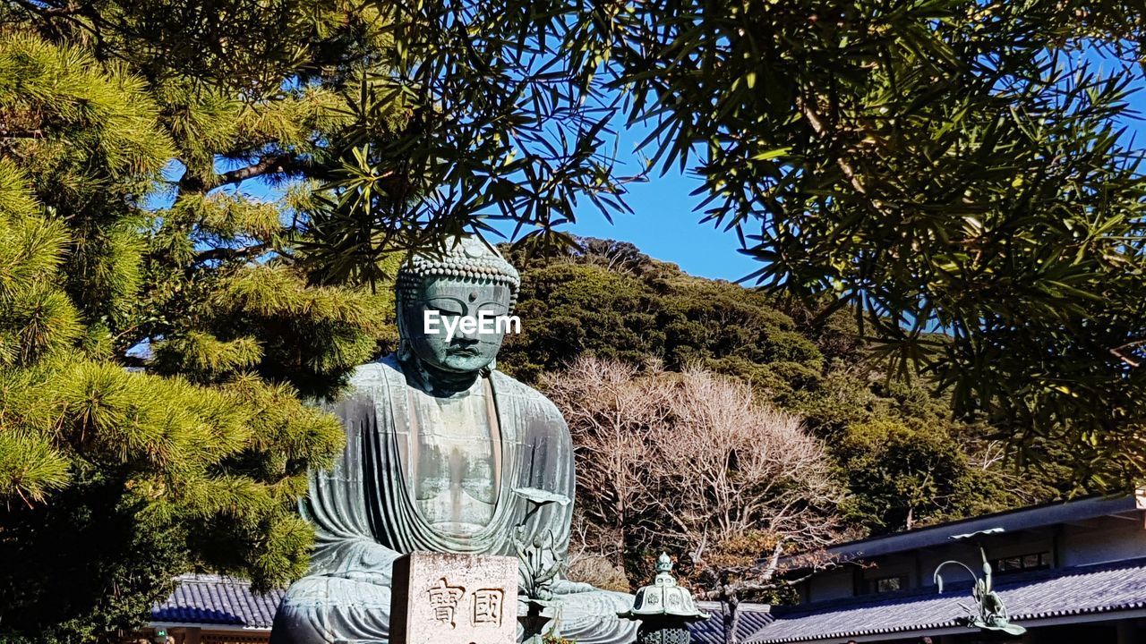 STATUE AND TREES AGAINST SKY