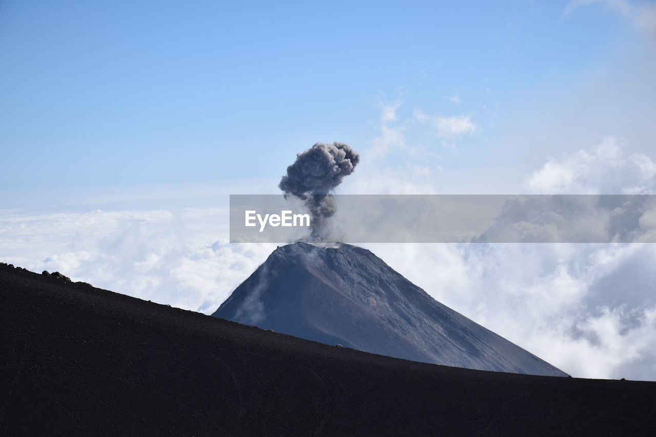 Guatemalan fuego volcano during eruption