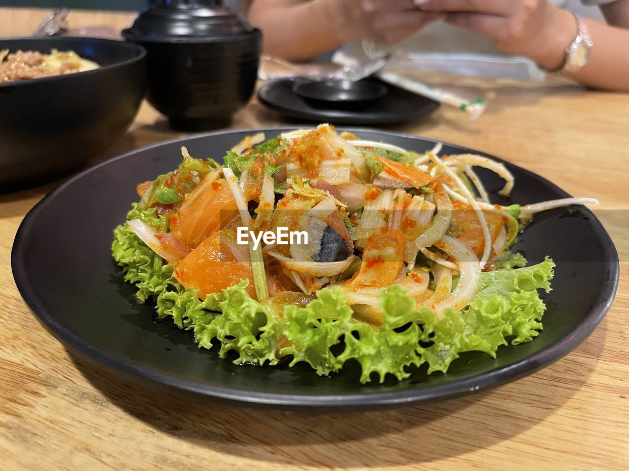 Close-up of food in plate on table