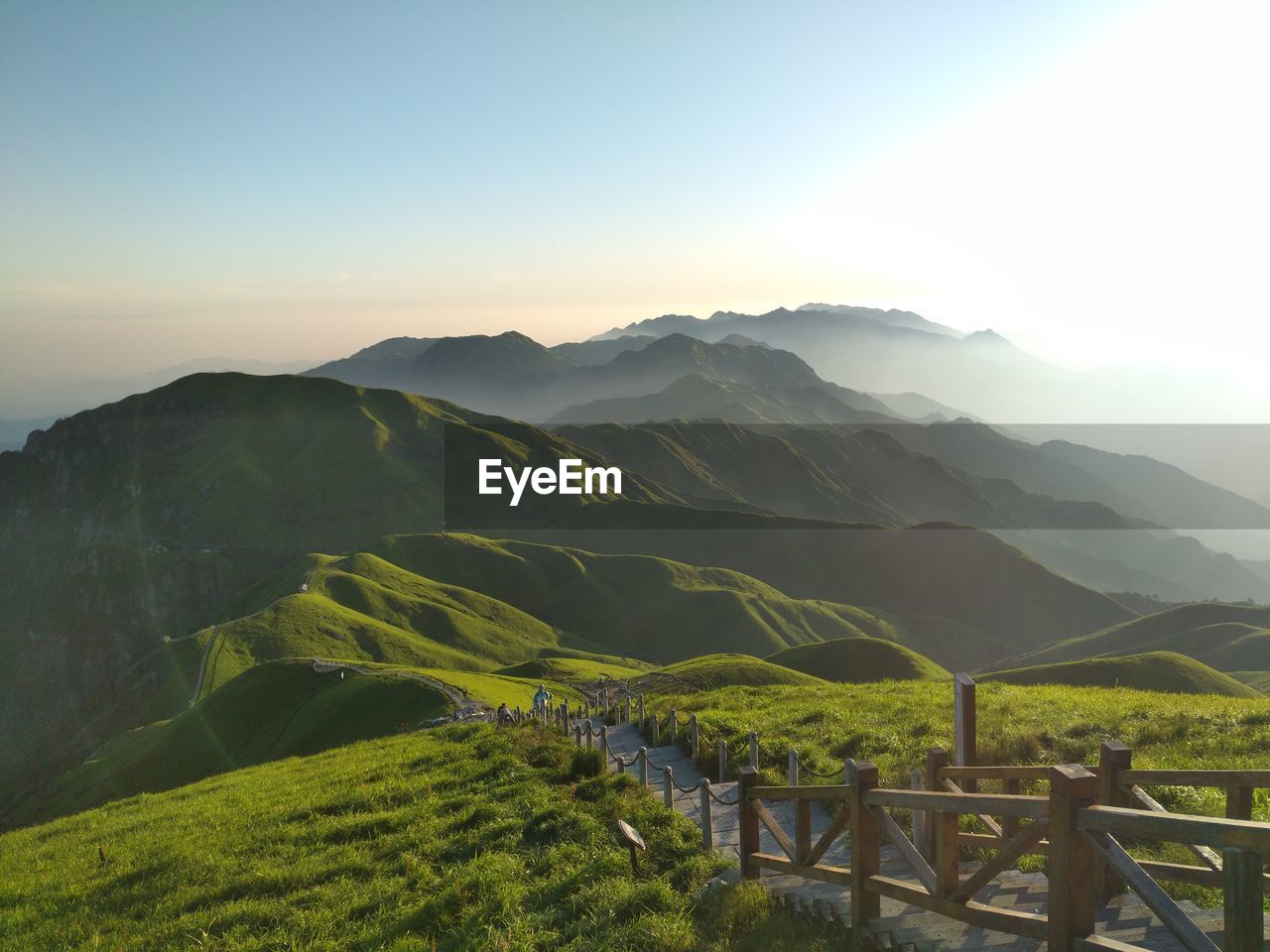 Scenic view of mountains against clear sky