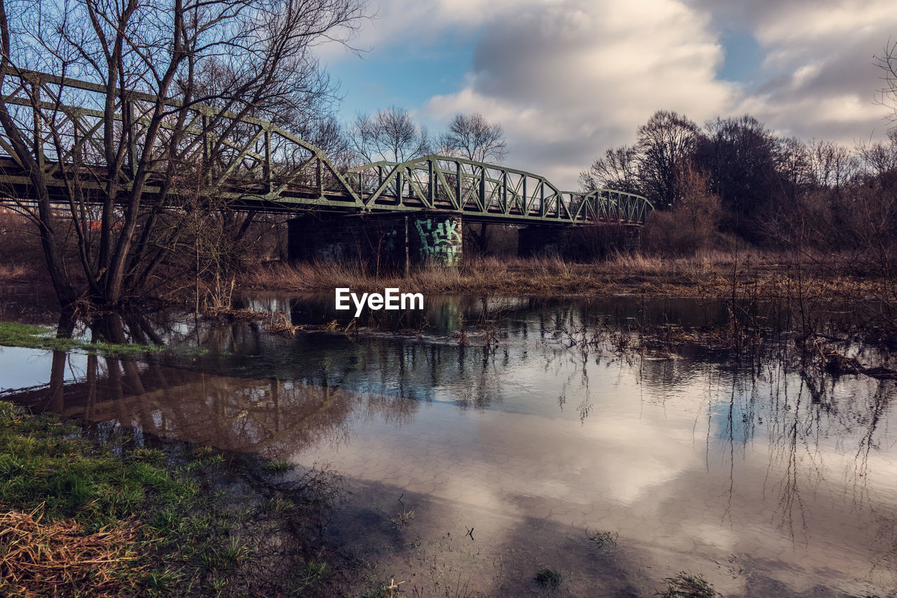 Bridge over river against sky