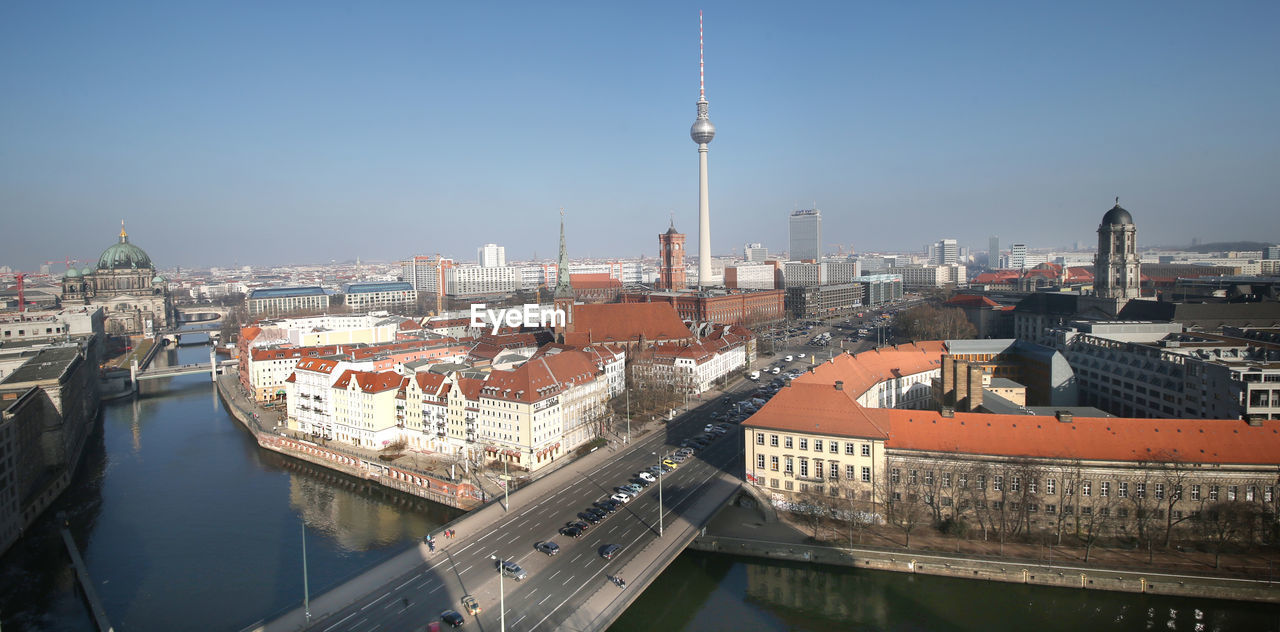 Fernsehturm amidst city