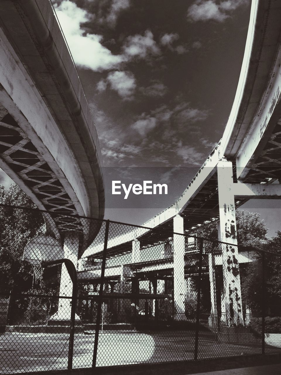 Low angle view of bridges against the sky
