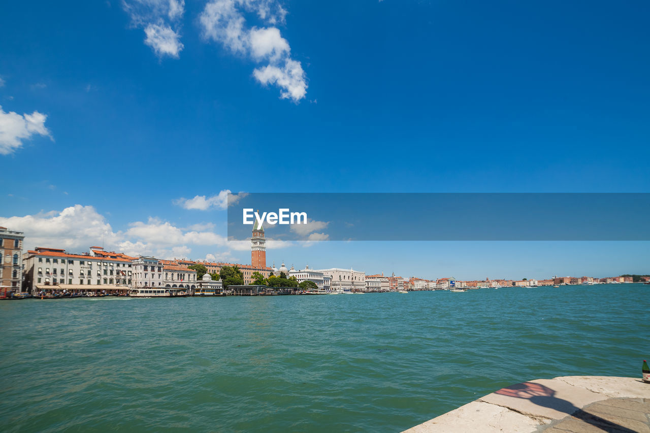 VIEW OF SEA AGAINST BUILDINGS