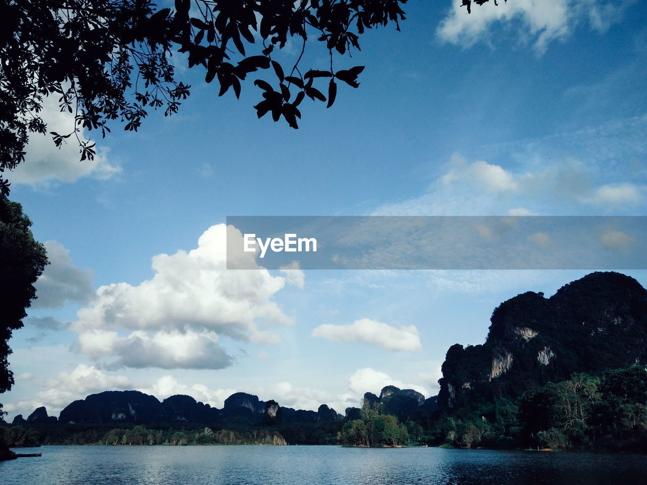 SCENIC VIEW OF LAKE BY TREES AGAINST SKY