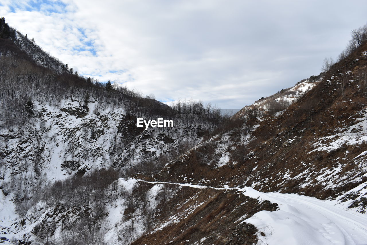 Winter in ushguli in the caucasus mountains in samegrelo-zemo svaneti region, georgia