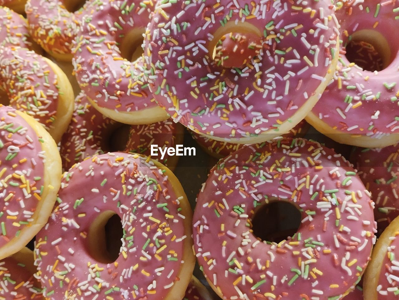 detail shot of donuts