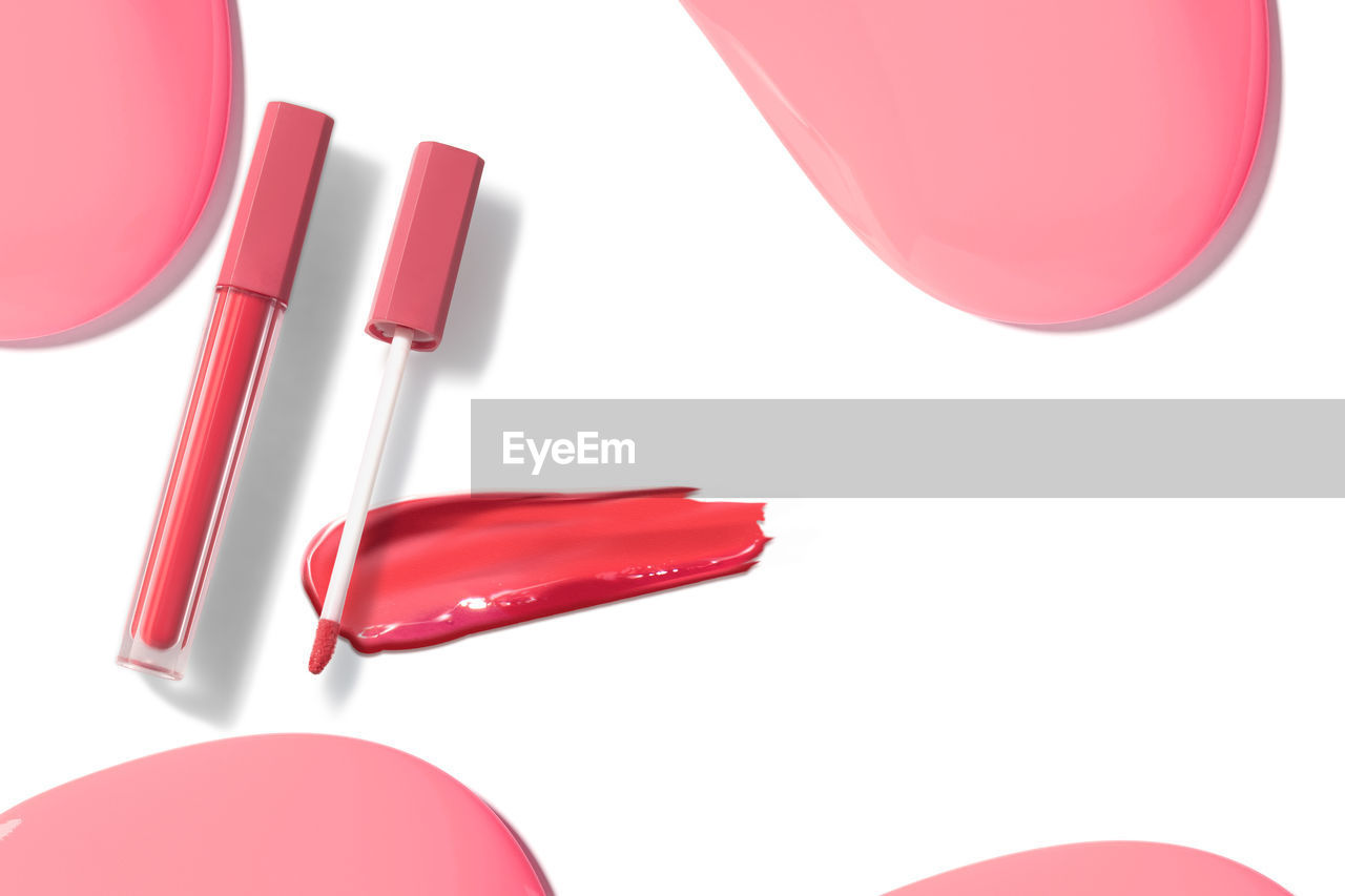 pink, red, lip, white background, cut out, make-up, magenta, no people, cosmetics, beauty product, font