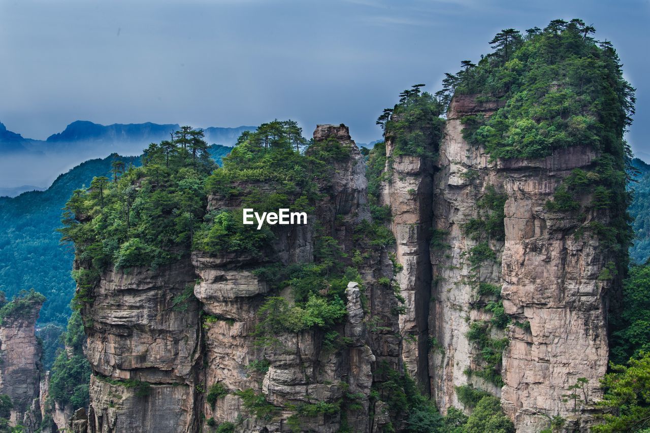 Rock formations on mountain