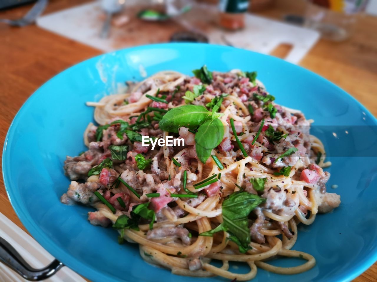 High angle view of meal served in plate