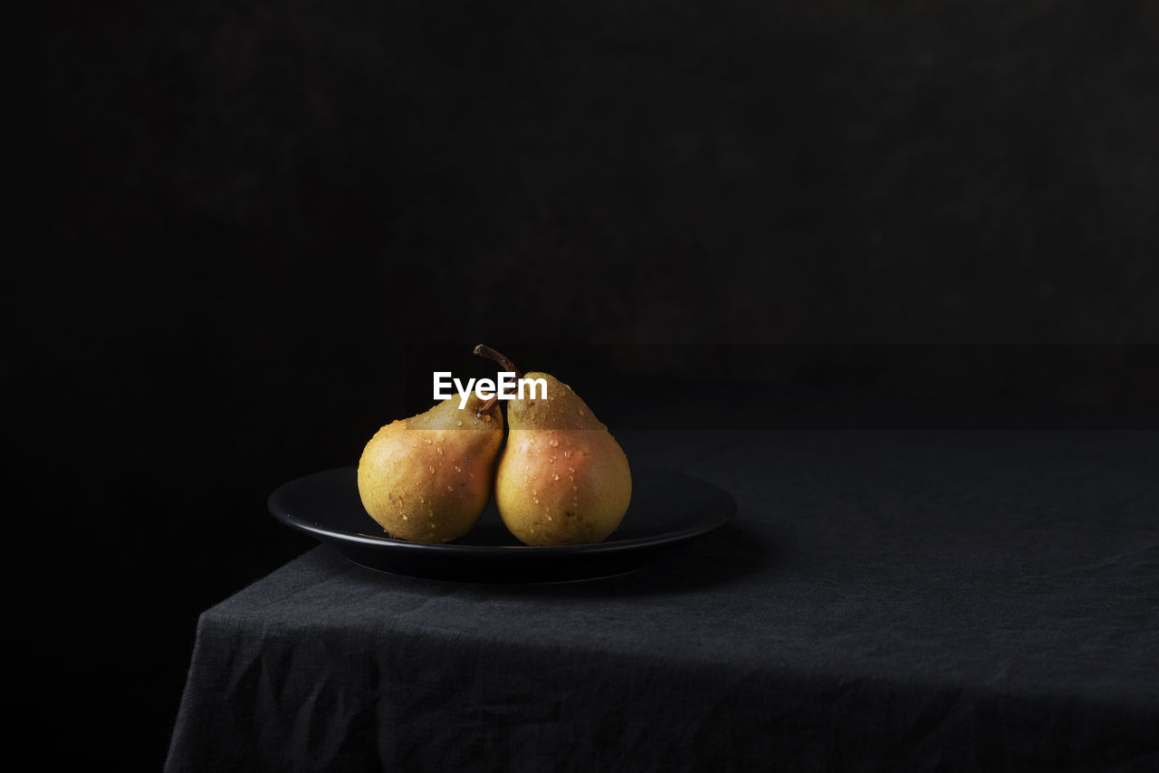 close-up of red fruit on table