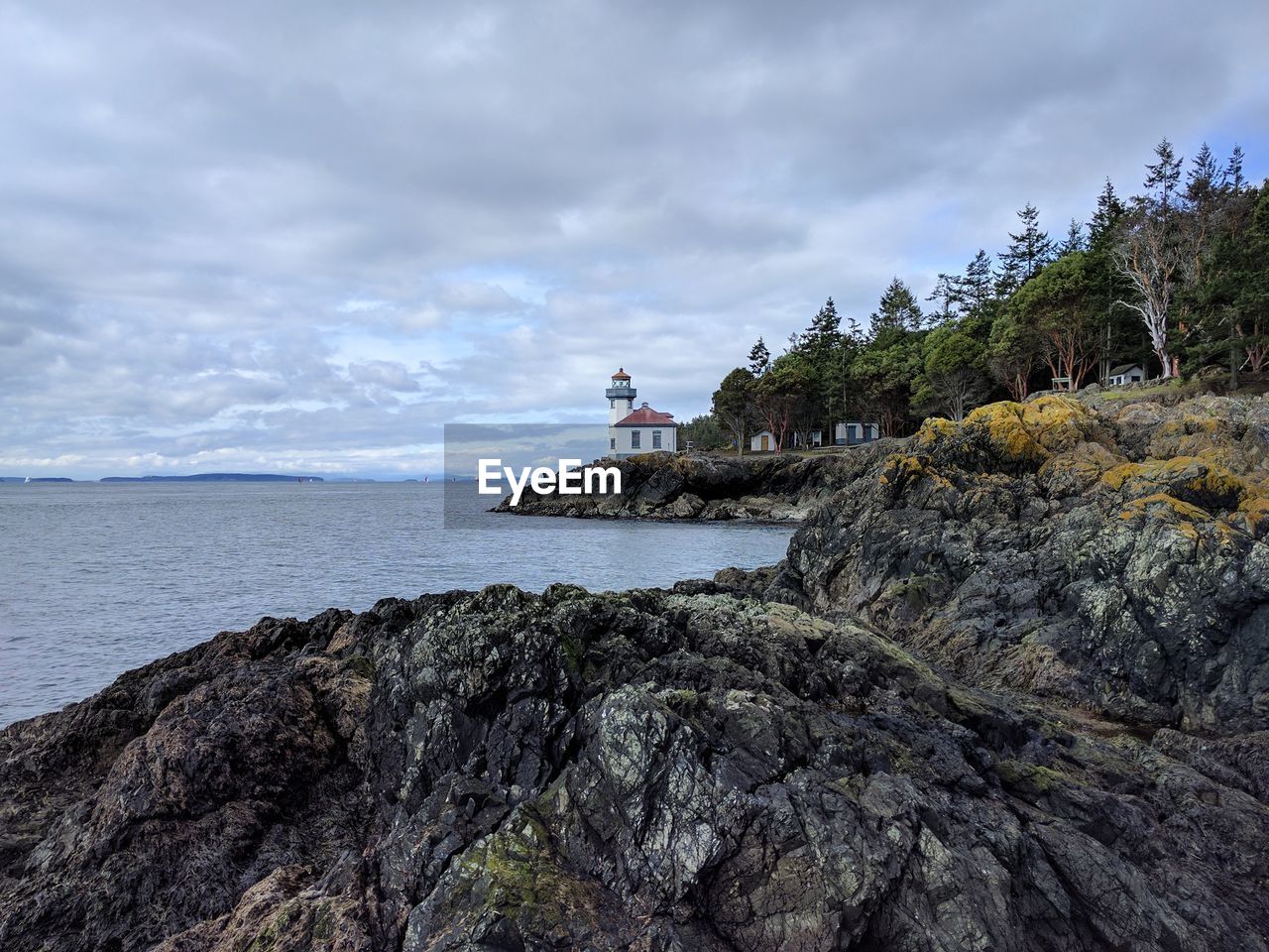 View of sea against cloudy sky