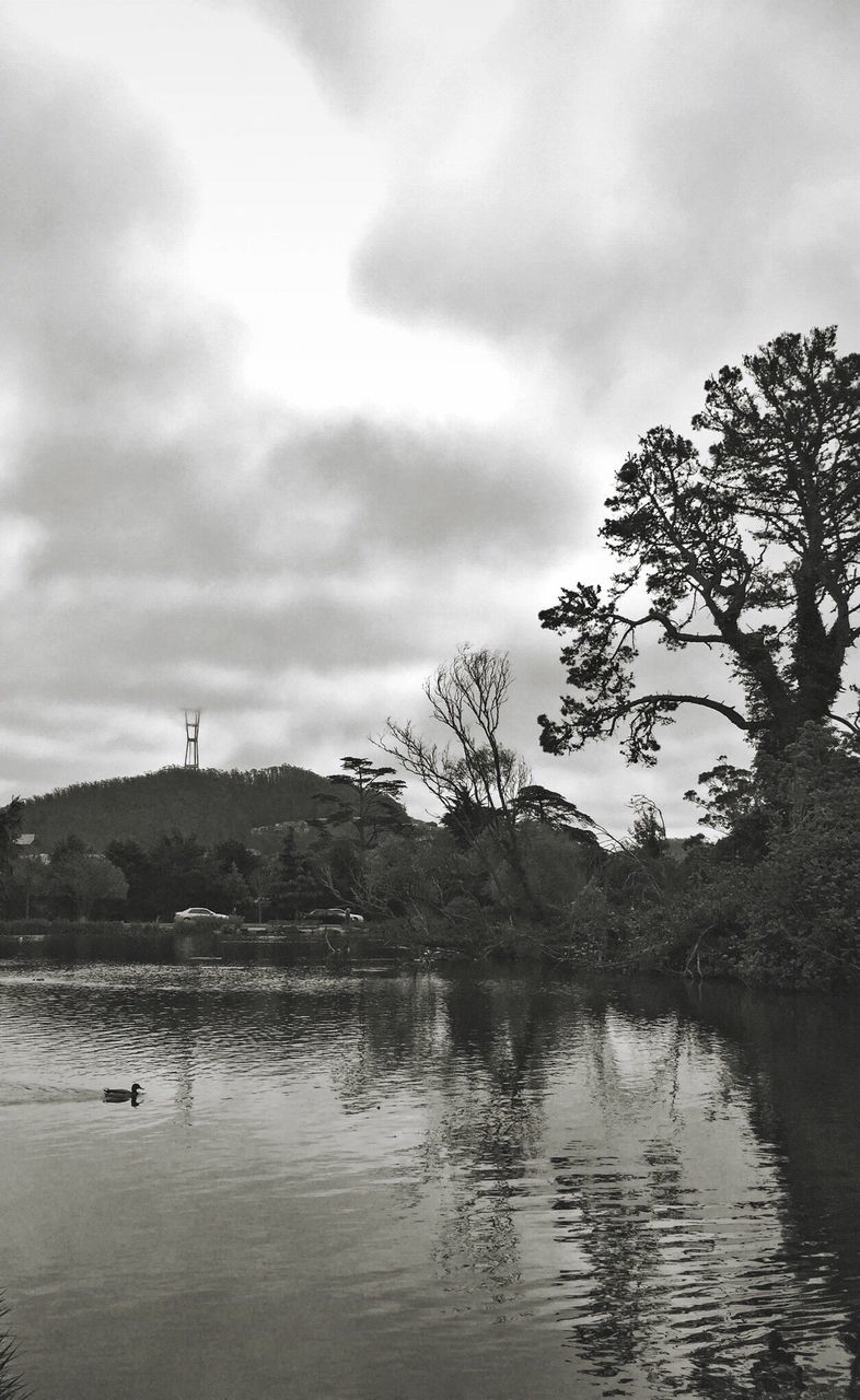 SCENIC VIEW OF RIVER AGAINST CLOUDY SKY