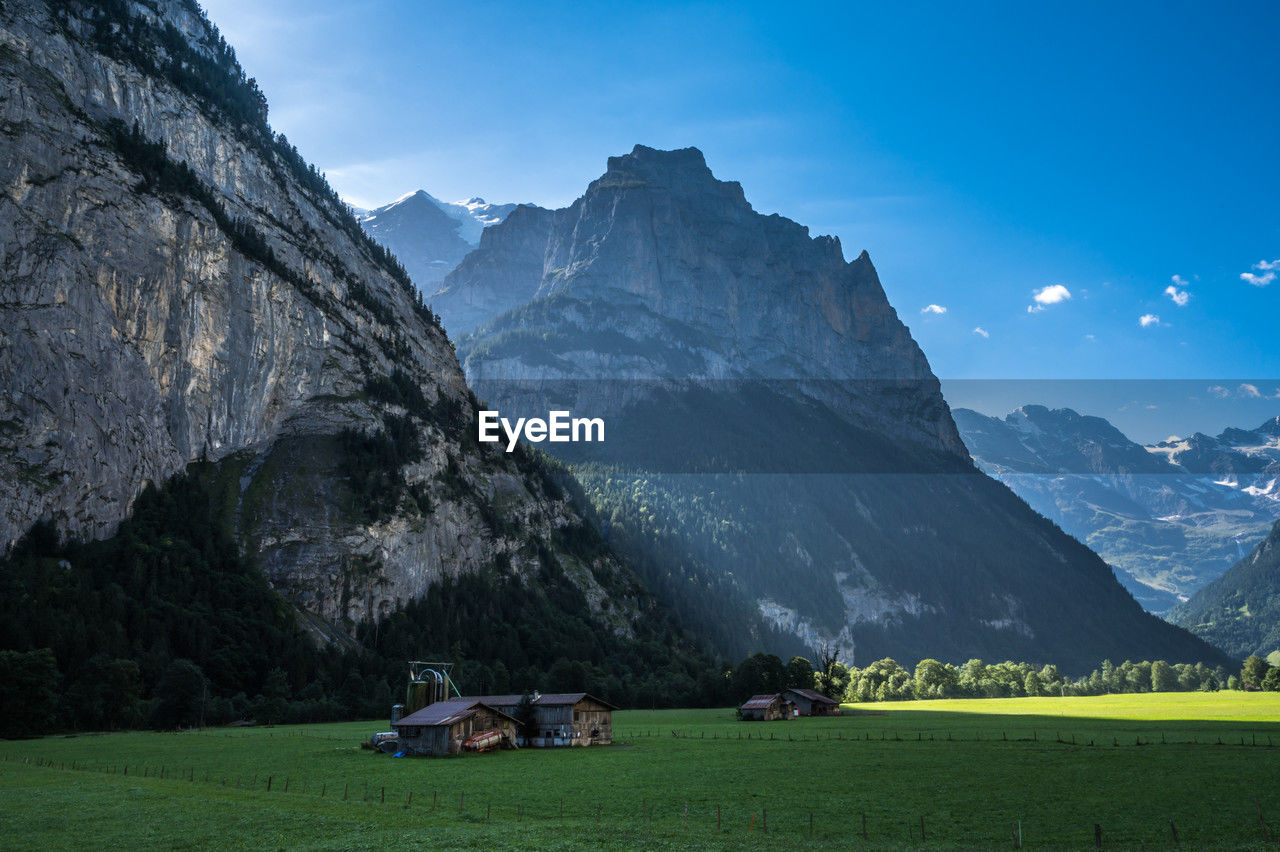 Landscape and nature between lauterbrunnen and strechelberg, switzerland