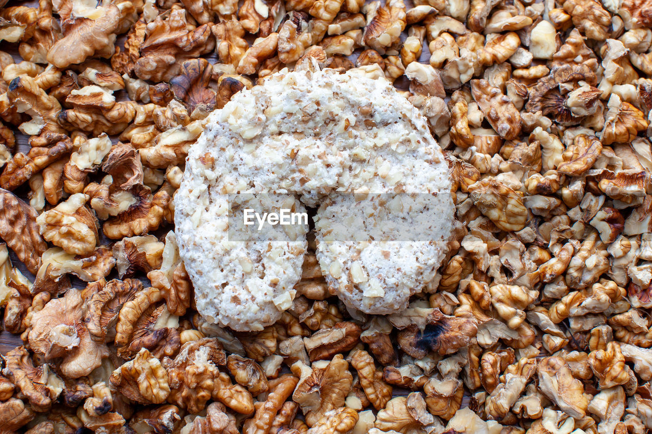 no people, day, high angle view, full frame, nature, stone, breakfast, close-up, food, land, shell, rock, backgrounds, abundance, textured, pebble, large group of objects, snack, meal, animal shell, outdoors, soil, animal, animal wildlife, produce, still life, sunlight