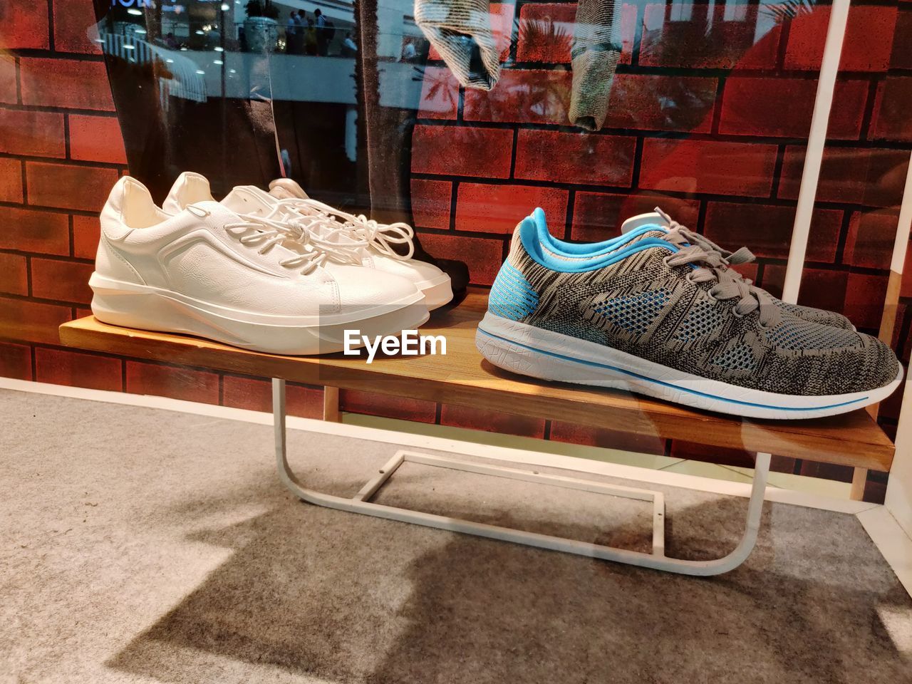 Shoes on display at a shop